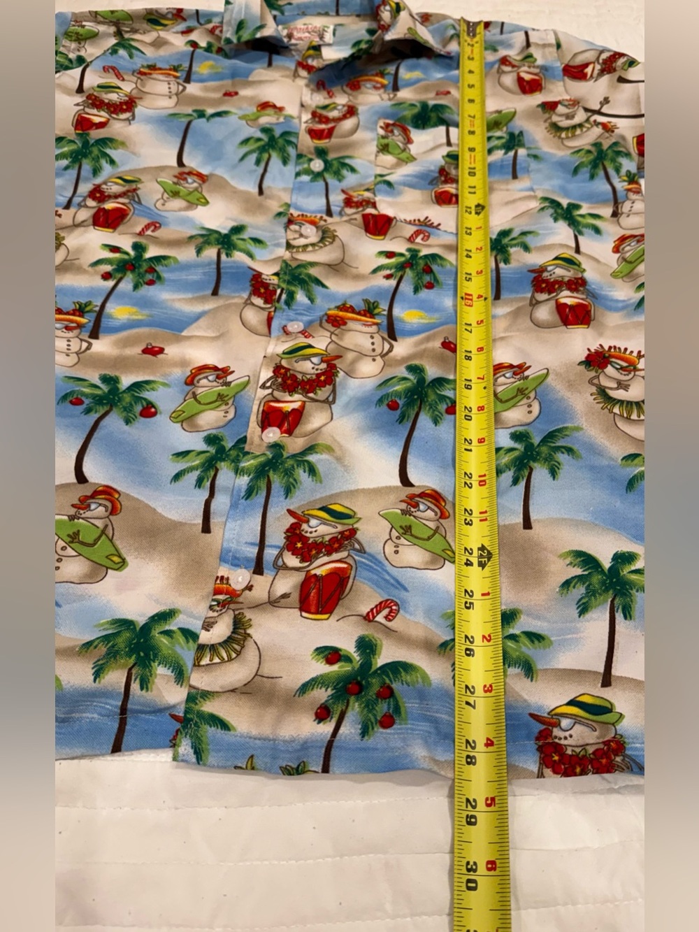 Waikiki Creations Christmas Santa Snowman Tropical Hawaiian Shirt Unisex Medium - Picture 8 of 8